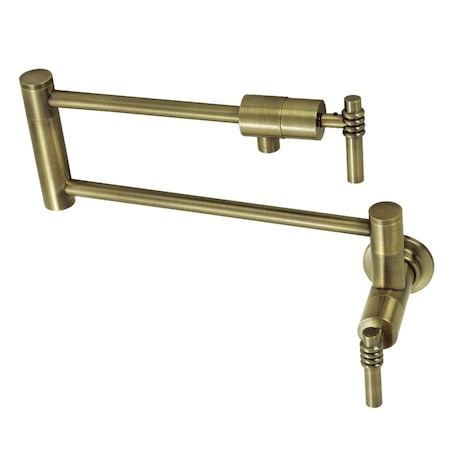 Kingston Brass KS4103ML Wall Mount Pot Filler, Antique Brass KS4103ML